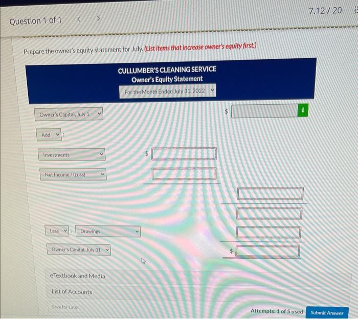 services. 18 Paid $1,600 cash on amount owed on truck and $1,300