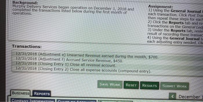 results of recording these transactions on the General Ledger. 3) Under the