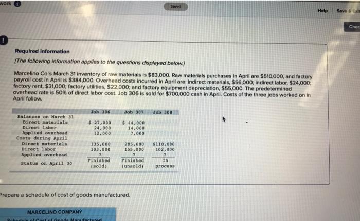 incurred in Aprilare: indirect materials, $56,000, indirect labor. $24,000: factory rent, $31,000;