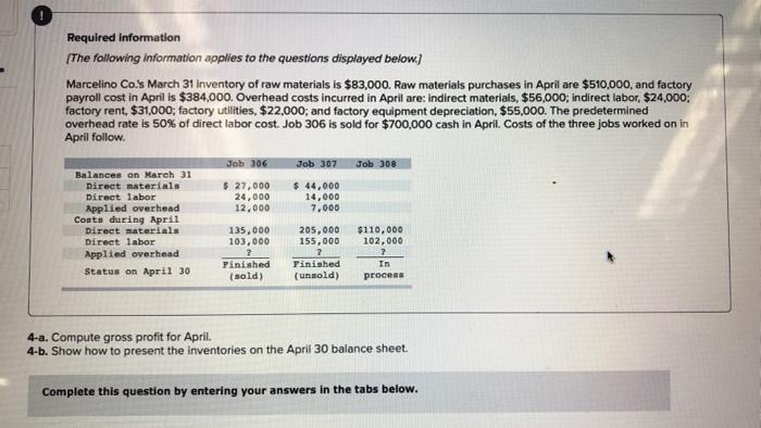 is 50% of direct labor cost. Job 306 is sold for $700,000