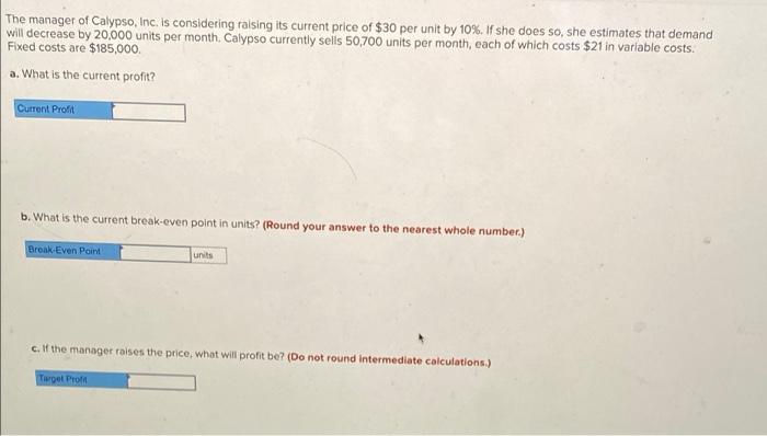please help me answer parts a-e will give thumbs up The manager