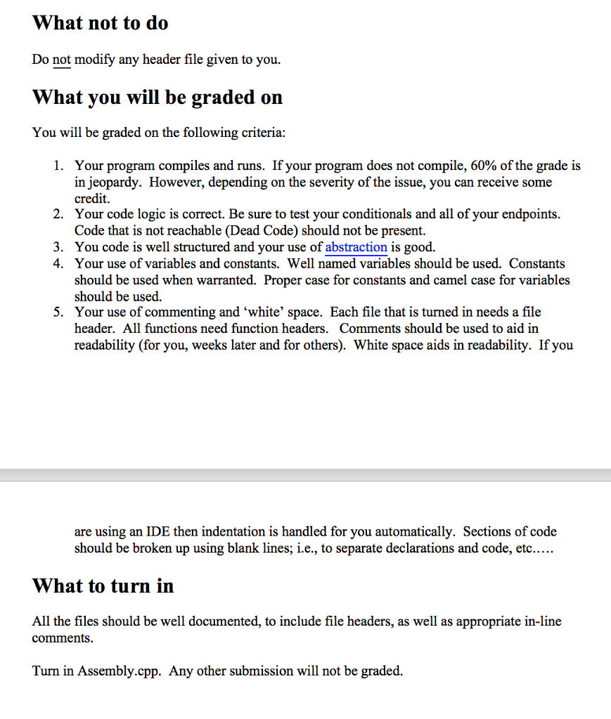 class Assembly : public Part{ private: vector m_parts; public: //Assembly constructor Assembly(string