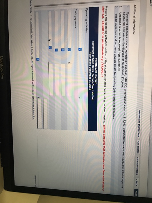 2015 $934,700 11,100 223,600 73,630 149,970 38,490 $111,480 Profit from operations Direc