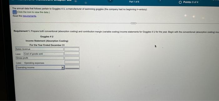 for Goggles 4 U for the year Begin with the conventional (absorption