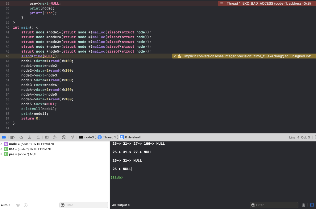 from the end of the list. Remember to display the list after