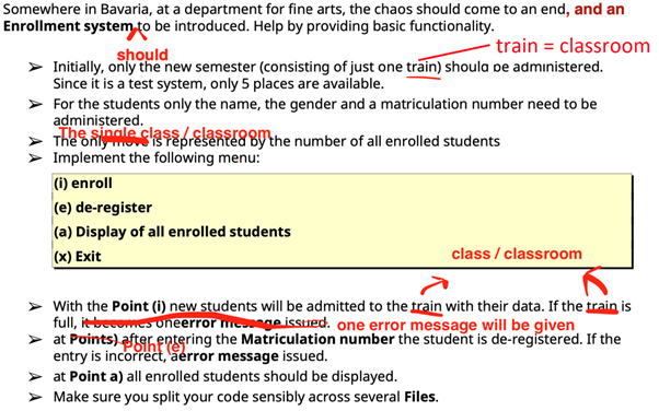 object-oriented variant of the enrollment system sepertinya harus pakai "static" Give to