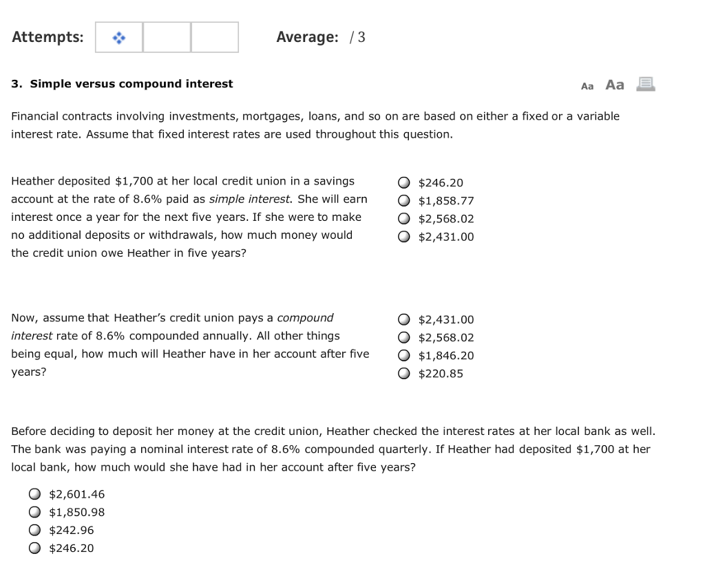 three.. they are all seperate probelms Time value of money calculations can