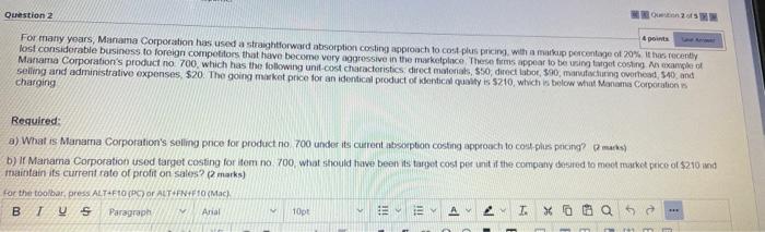 solve plz Question 2 of 5 Question 2 4 points Lave Anover