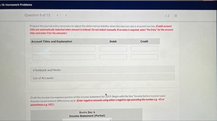 Attempt in Progress Bonita Inc's only temporary difference at the beginning and