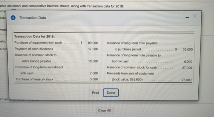 to view the balance sheet.) Click the icon to view the transaction