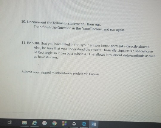 be sure to do them IN ORDER. 2. There is a class