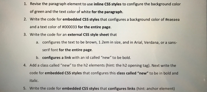  web development 1. Revise the paragraph element to use inline CSS