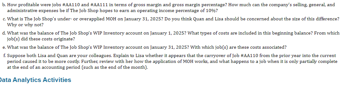 as follows. During 2025, The Job Shop expects to incur $260,000 of