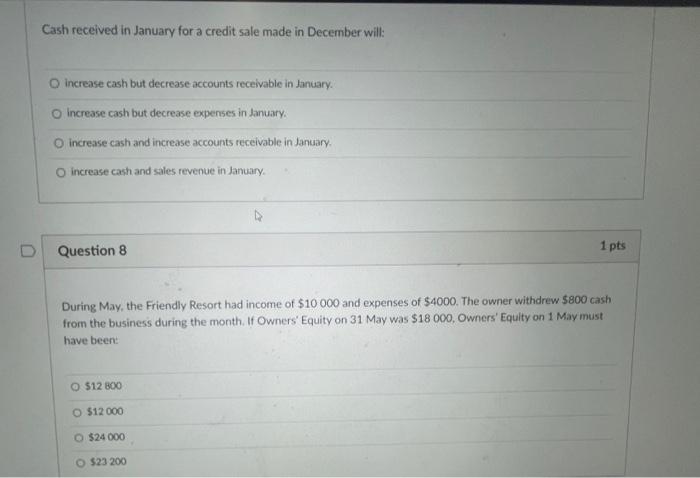10. 1 pts Revenues indicate: O the sales price of goods and