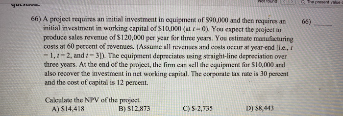 Please solve Not found . The present value qucsuu 6 6) 66)