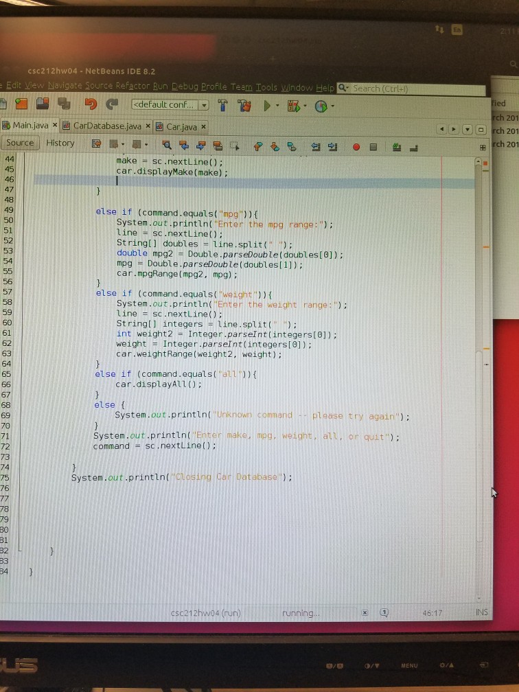 code for the Car class: And here is my output: I understand