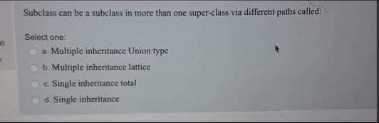 Subclass can be a subclass in more than one super-class via