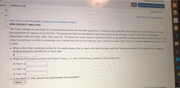  tions Problem 12.08 12 Chedsty Works remaining Click here to read
