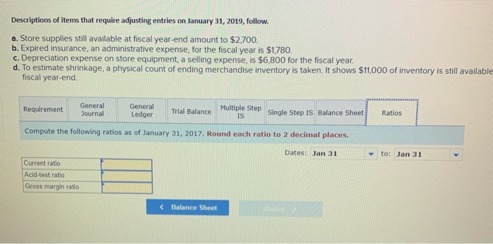 necessary adjusting entries. Multiple step Income Statement tab - Prepare a multiple
