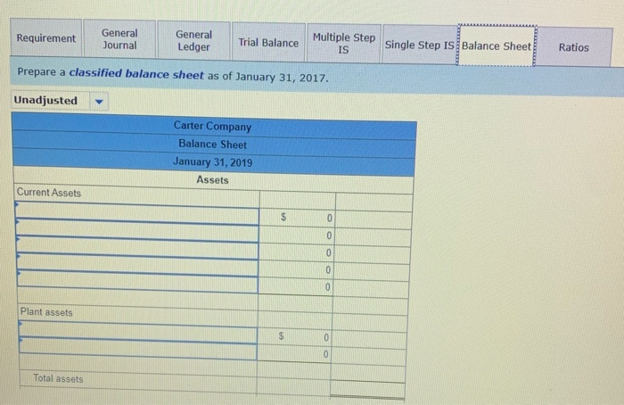 using the values from the multiple-step income statement. Balance Sheet tab -