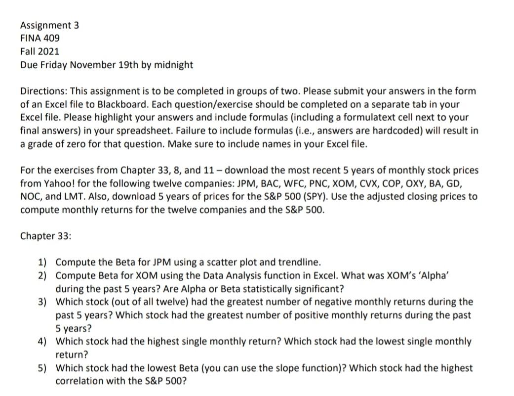 I need to get solution of question 33. Assignment 3 FINA