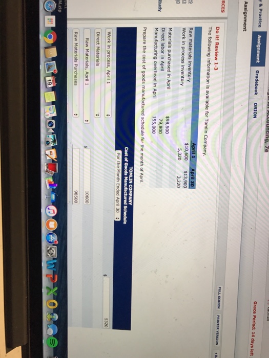  & Practice Assignment ouON Assignment Do it! Review 1-3 The following