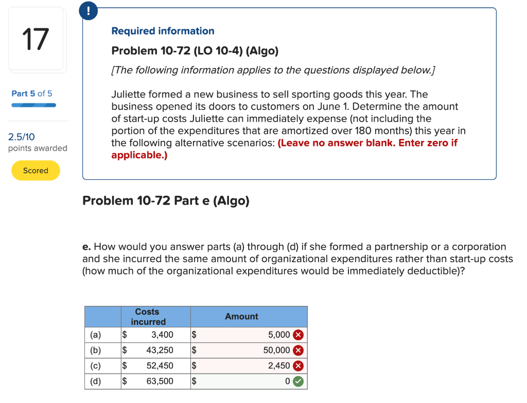 1. Determine the amount of start-up costs Juliette can immediately expense (not