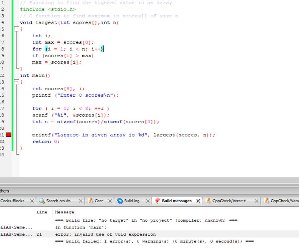 I want to use the first function using void, but it doesn't