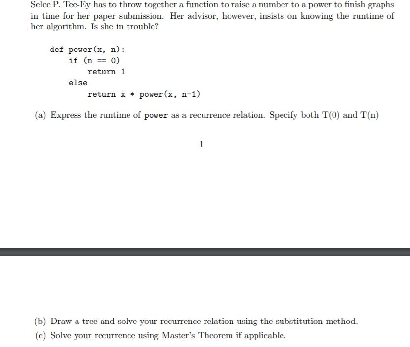 Selee P. Tee-Ey has to throw together a function to raise