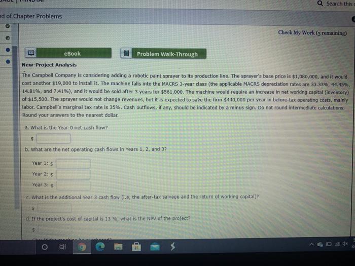  Q Search this d of Chapter Problems Check My Work (3