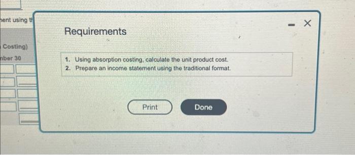 traditional format. Organic, Inc. has collected the following data for November (there