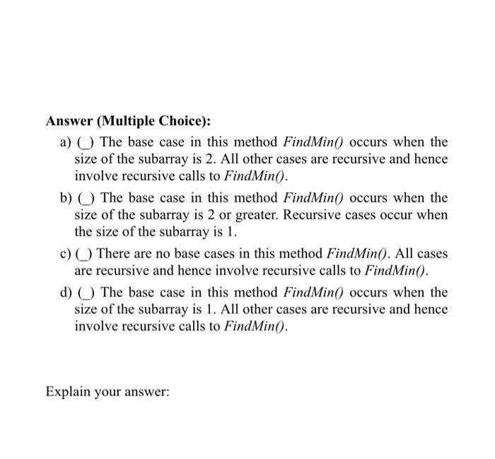to compute the minimum integer value stored in an array. Identify the