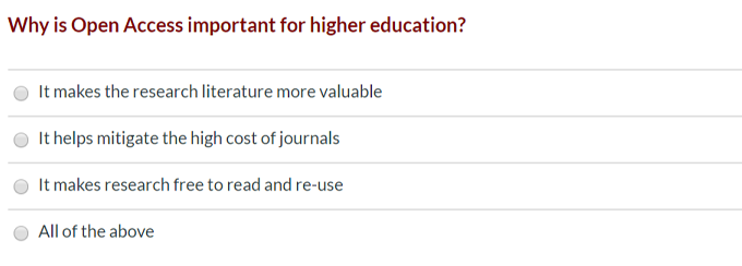  Why is Open Access important for higher education? It makes the