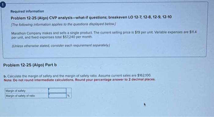 LO 12-7, 12-8, 12-9, 12-10 [The following information applies to the questions