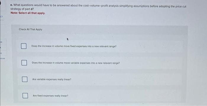 and fixed expenses total $57,240 per month. (Uniess otherwise stated, consider each