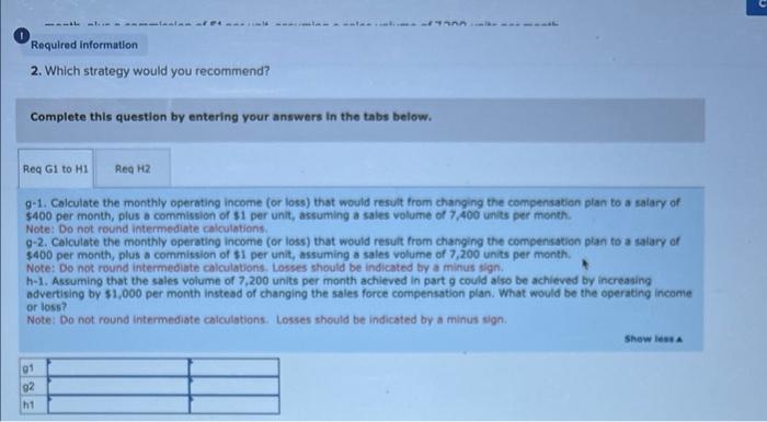Do not round intermediate calculations. Required information Problem 12-25 (Algo) CVP analysiswhat-if