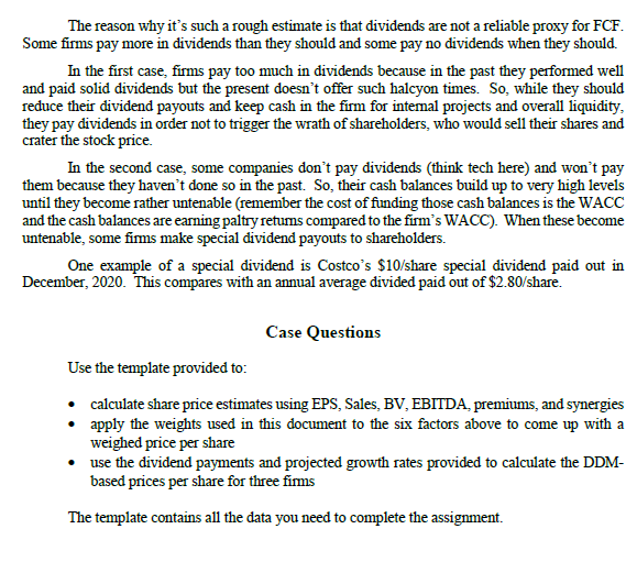 45.00 15.75 25.0% 45.00 0.25 Shares outstanding (M) 68.50 When firms do
