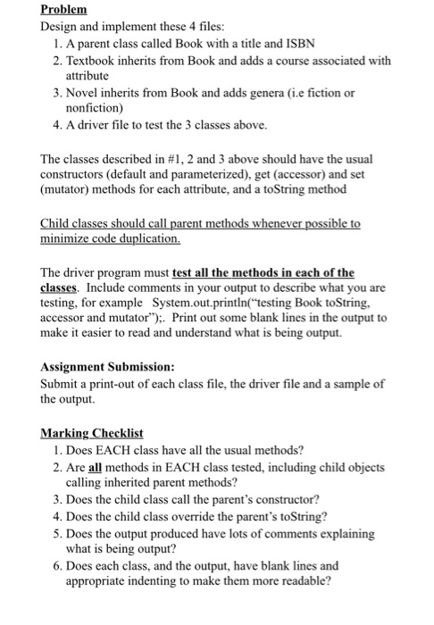 to practice using polymorphism, interfaces and the compare To method. Problem Building