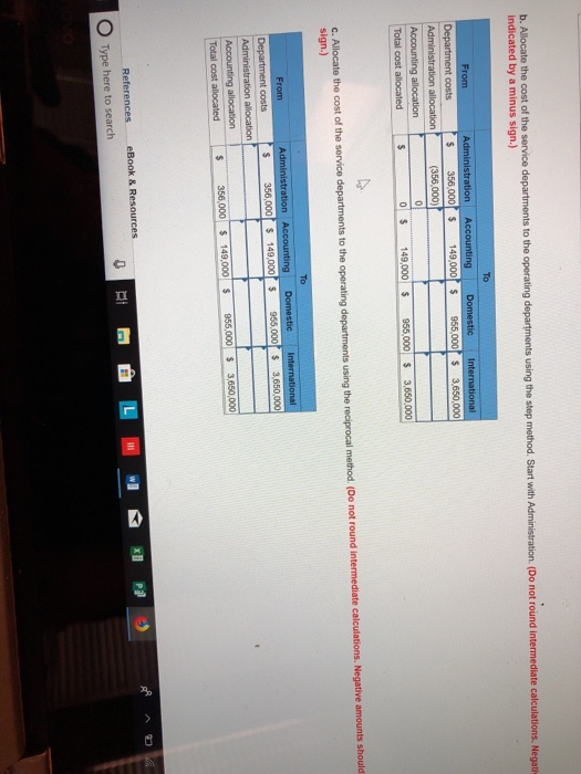 11-2, 3, 4) Administration and Accounting, and two operating departments Domestic and