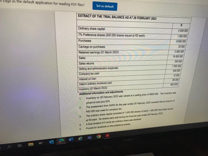  tedge as the default application for reading PDF files? Additional informanom