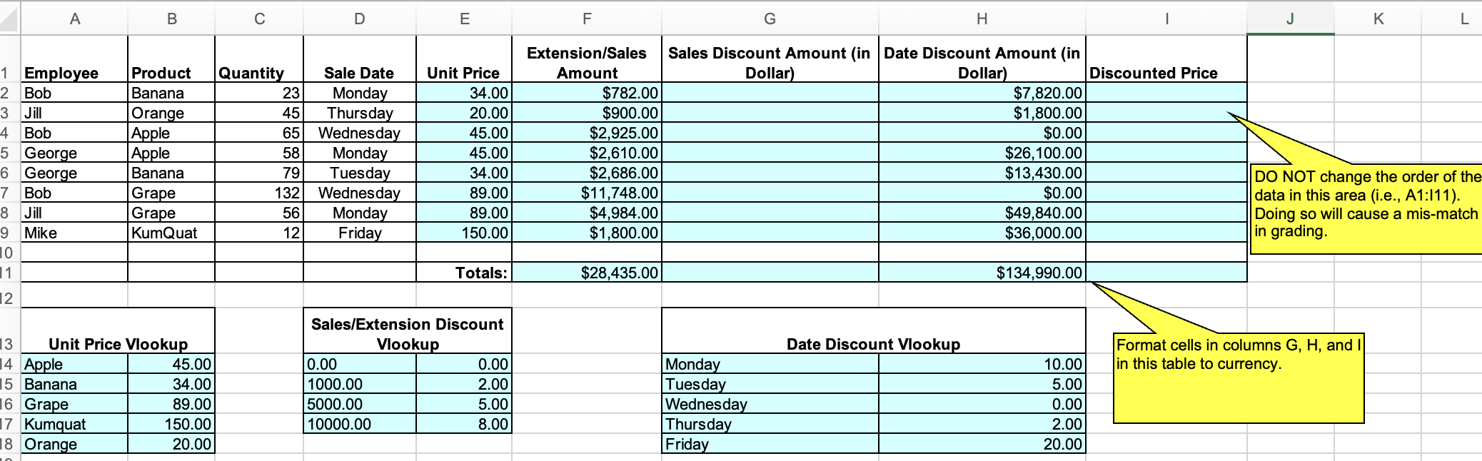 Please help me to calculate Sales Amount Discount Amount using VLOOKUP function