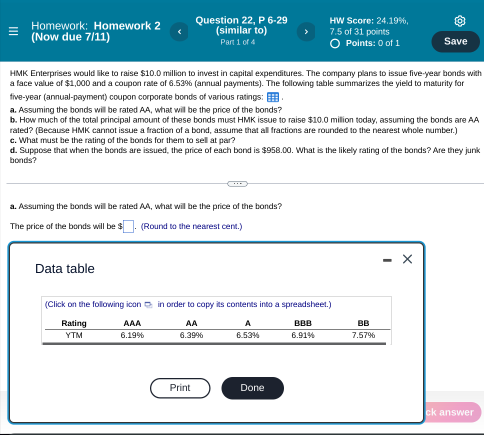 = Homework: Homework 2 (Now due 7/11) Question 22, P 6-29
