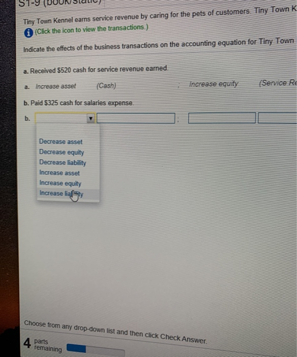  Tiny Town Kennel earns service revenue by caring for the pets