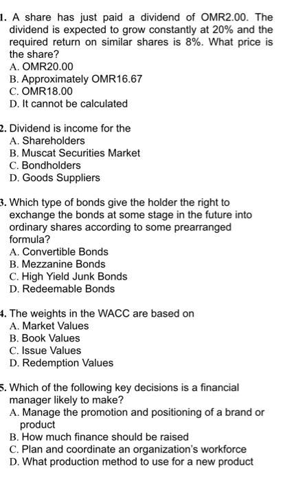 Just answer those question without explanation as soon as possible. thank you.