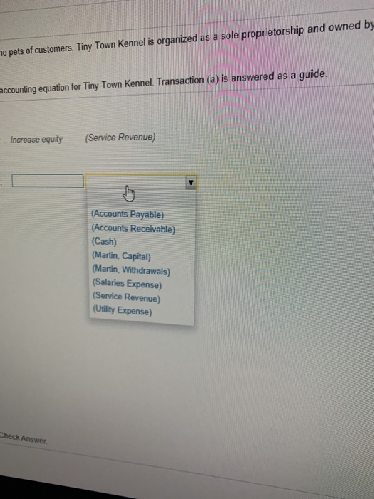 Tiny Town a. Received $520 cash for service revenue earned. (Cash) a.