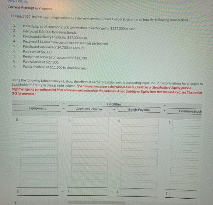 of operaties as a delivery service. Culver Corporation entered into the followine