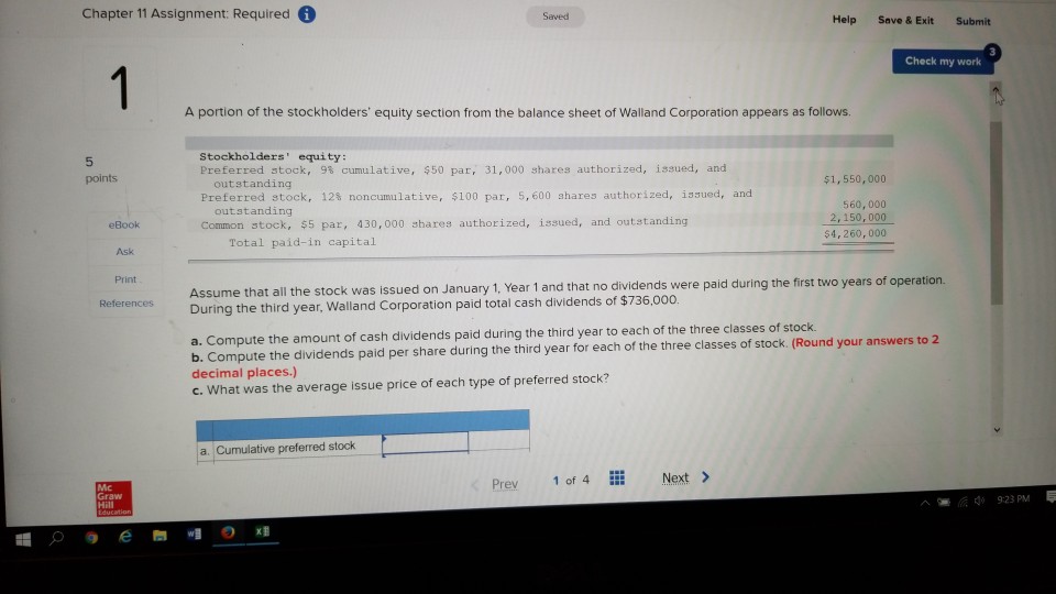 Chapter 11 Assignment: Required Saved Help Save & Exit Submit Check