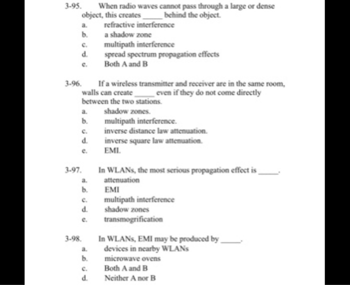  Please help 3-95. When radio waves cannot pass through a large
