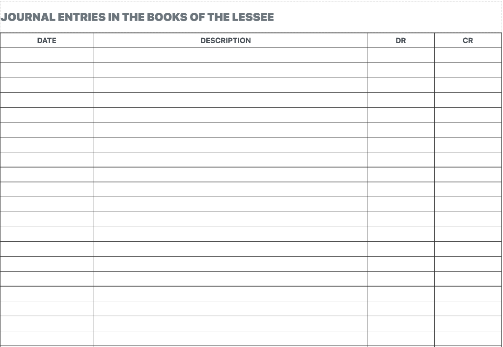 a lease agreement for a vehicle on 30 June 2020. Details of