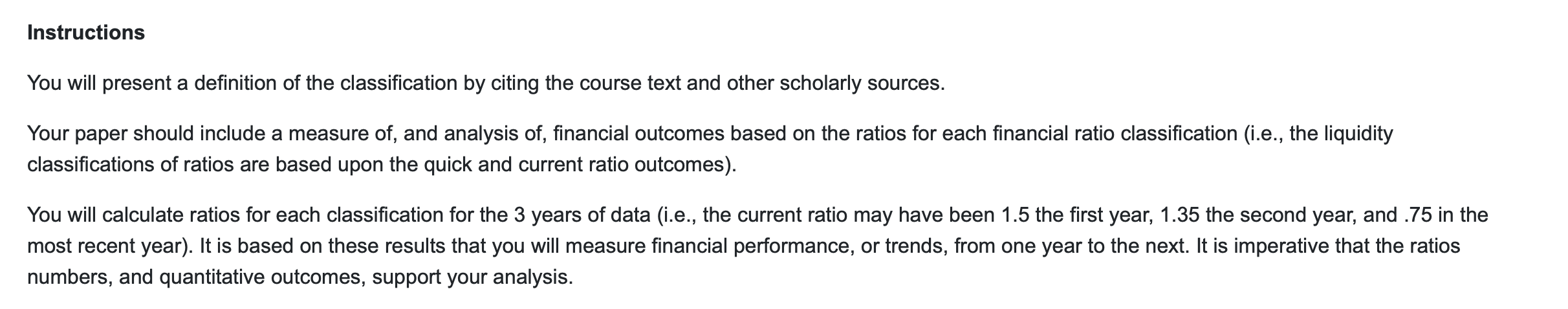Instructions You will present a definition of the classification by citing